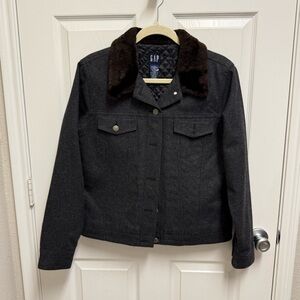 Vintage GAP Grey Wool Button Up Jacket